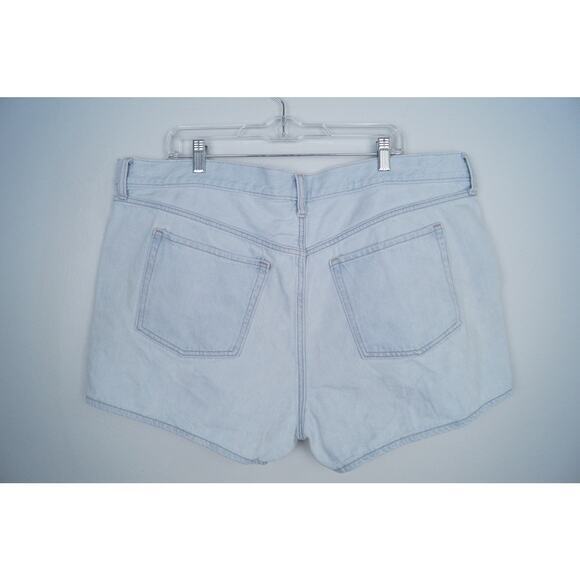 Old Navy High-Rise Slouchy‎ Straight Jean Shorts Distressed Light Wash Size 20 - Picture 9 of 13